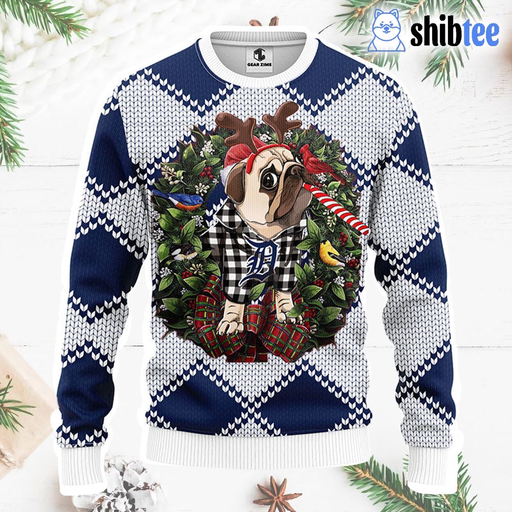 Detroit Tigers Pub Dog Christmas Ugly Sweater - Shibtee Clothing