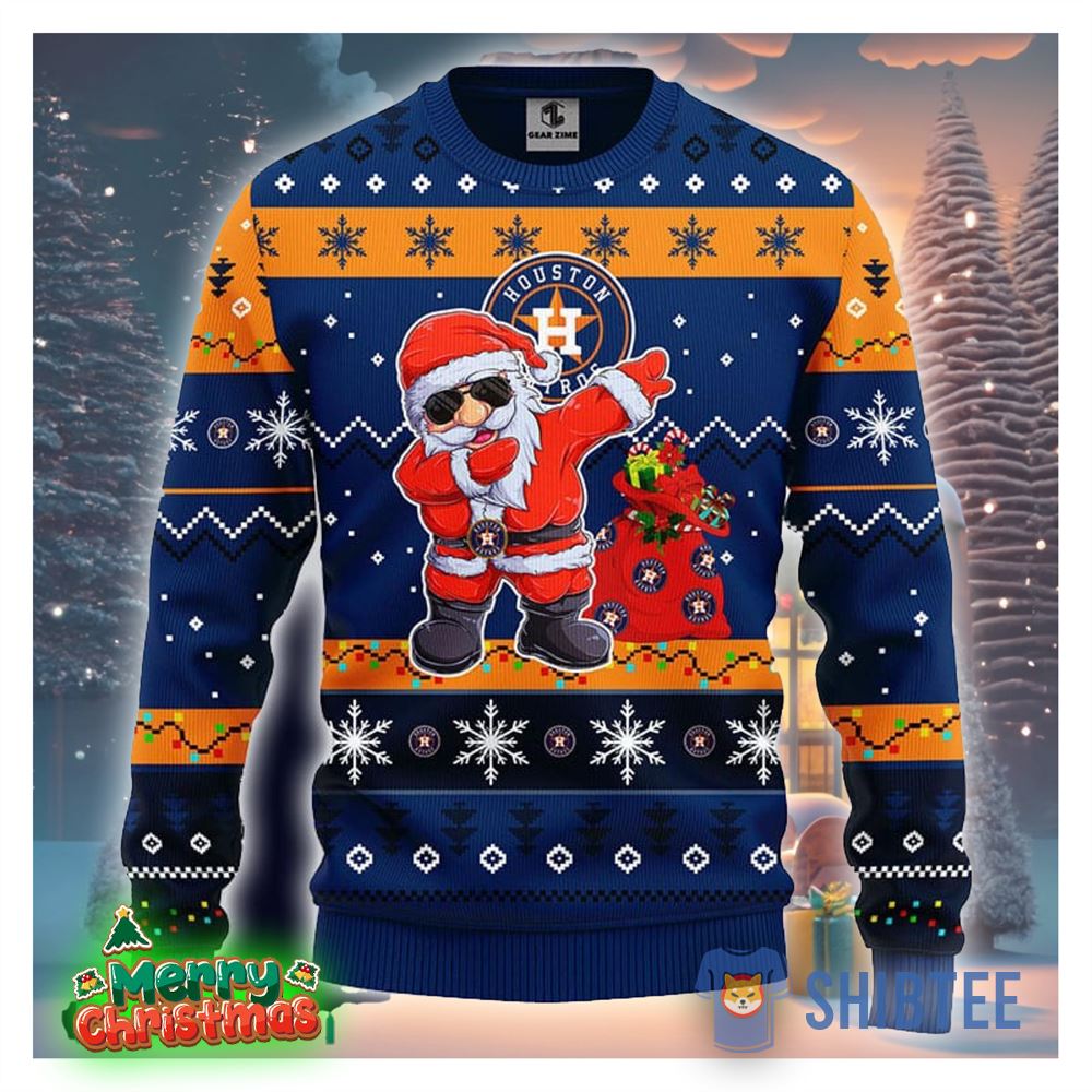 Houston Astros Mlb Team Dabbing Santa Claus Funny Christmas Gift Men And  Women Ugly Christmas Sweater - Shibtee Clothing