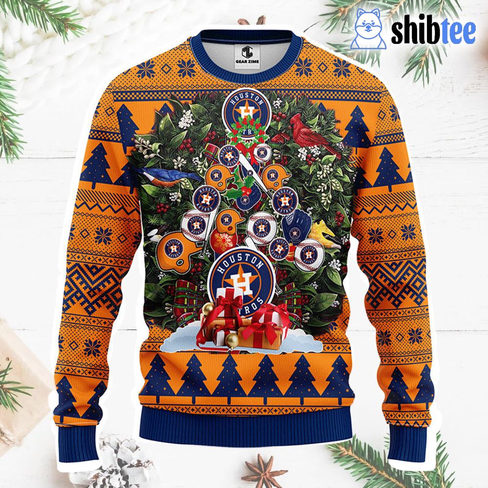 Houston Astros Tree Ugly Christmas Fleece Sweater - Shibtee Clothing
