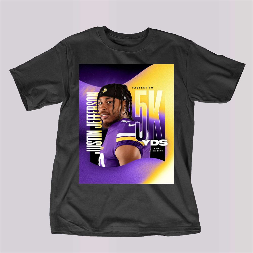 Top minnesota Vikings Justin Jefferson fastest to 5K YDS shirt - Limotees