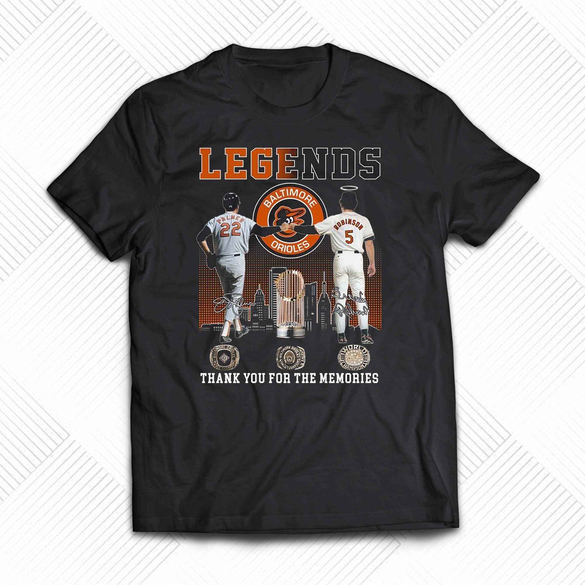 Legends Baltimore Orioles Palmer And Robinson Thank You For The Memories T-shirt  - Shibtee Clothing