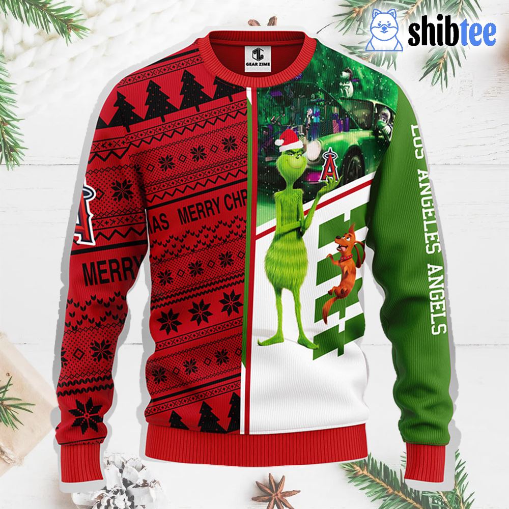 Los Angeles Dodgers Grinch Hug Christmas Ugly Sweater