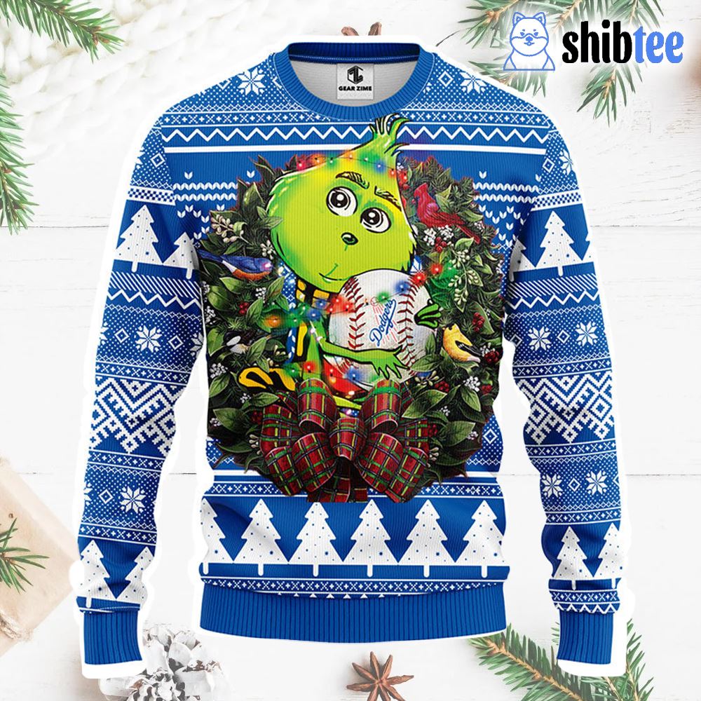 Los Angeles Dodgers Grinch Hug Christmas Ugly Sweater