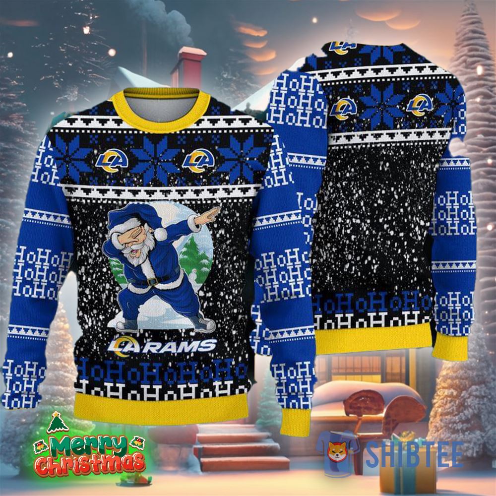 Los Angeles Rams Fans Santa Claus Ugly Christmas Sweater Gift