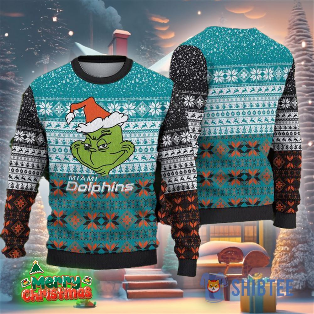 Miami Dolphins Fans Grch Ugly Christmas Sweater Gift 