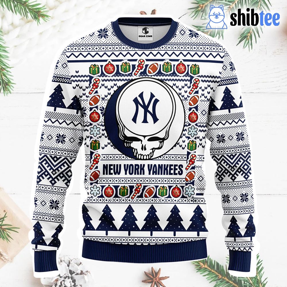 New York Yankees Grateful Dead Ugly Christmas Fleece Sweater