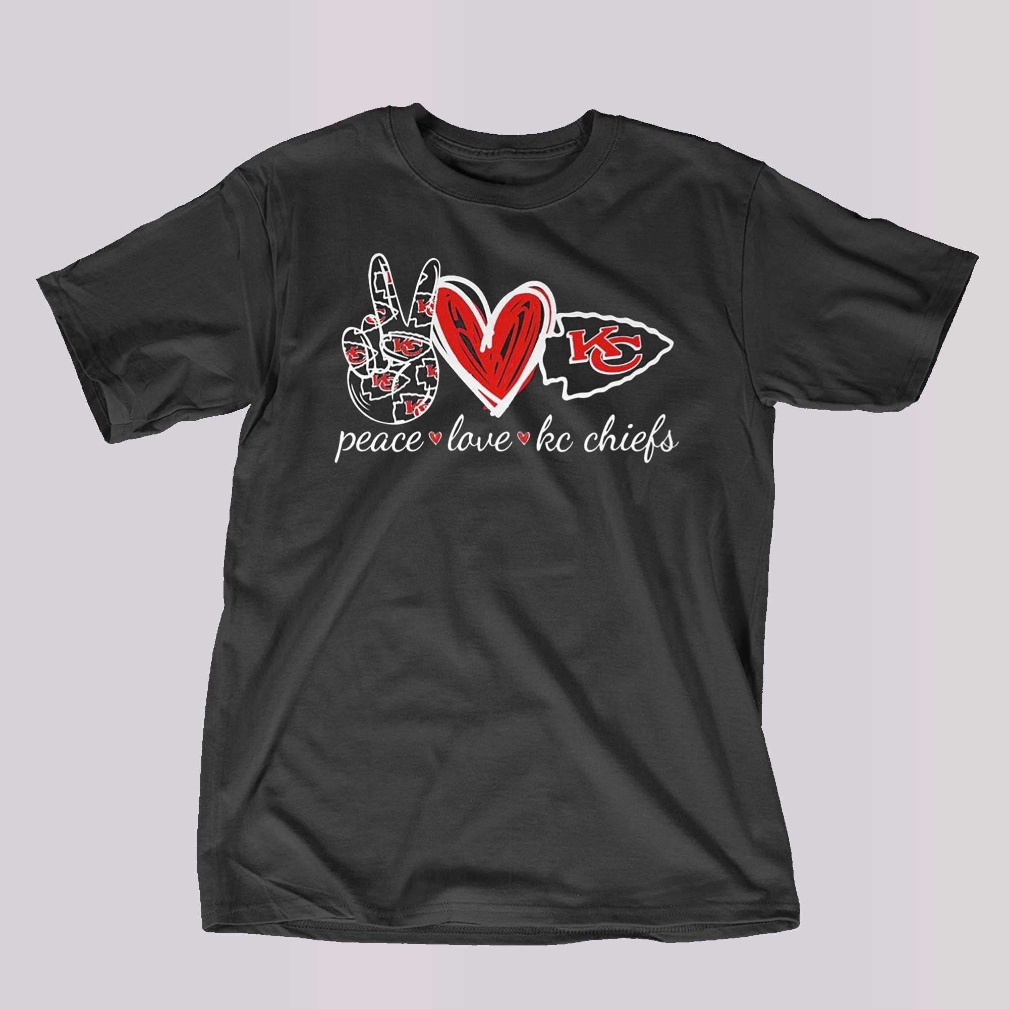 Peace Love Kc Chiefs Chiefs Lover Shirt Ladies Tee