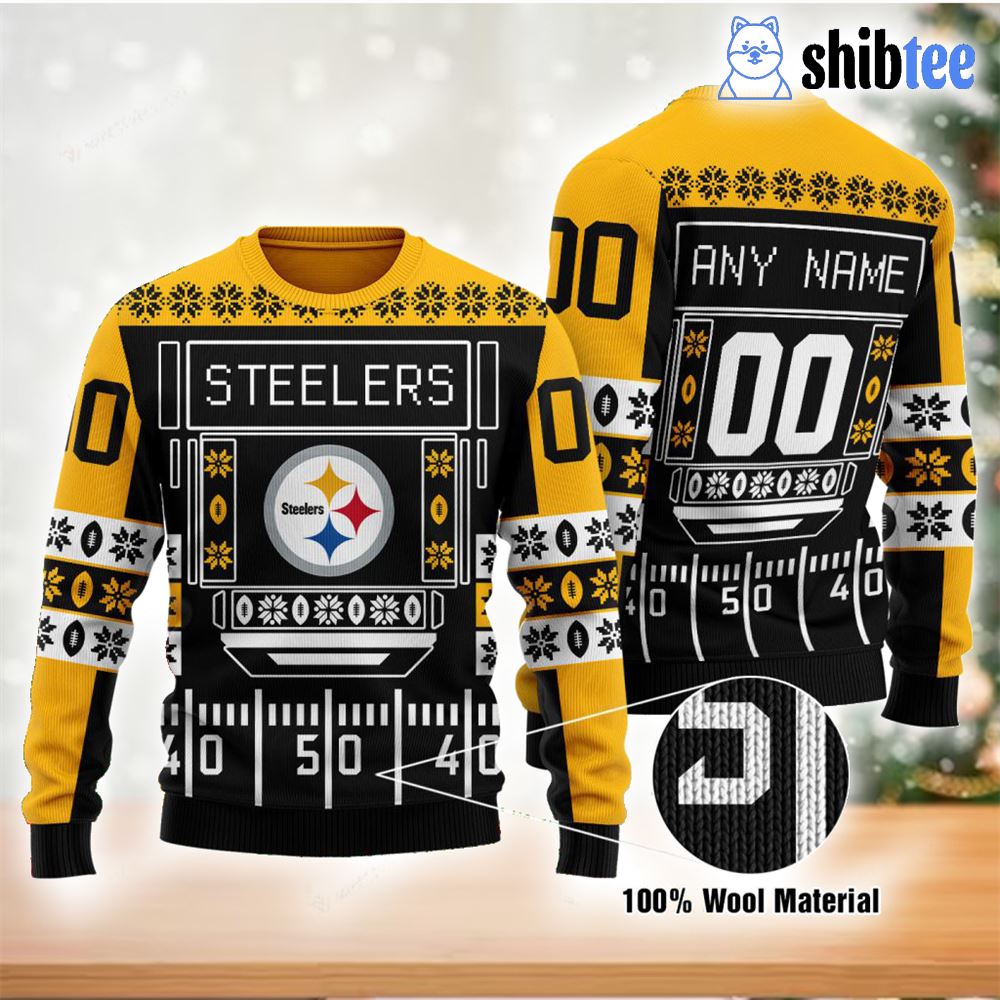 Pittsburgh Steelers Nfl Custom Name Number Ugly Christmas Sweater