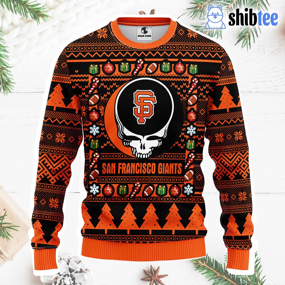 San Francisco Giants Grateful Dead Ugly Christmas Fleece Sweater