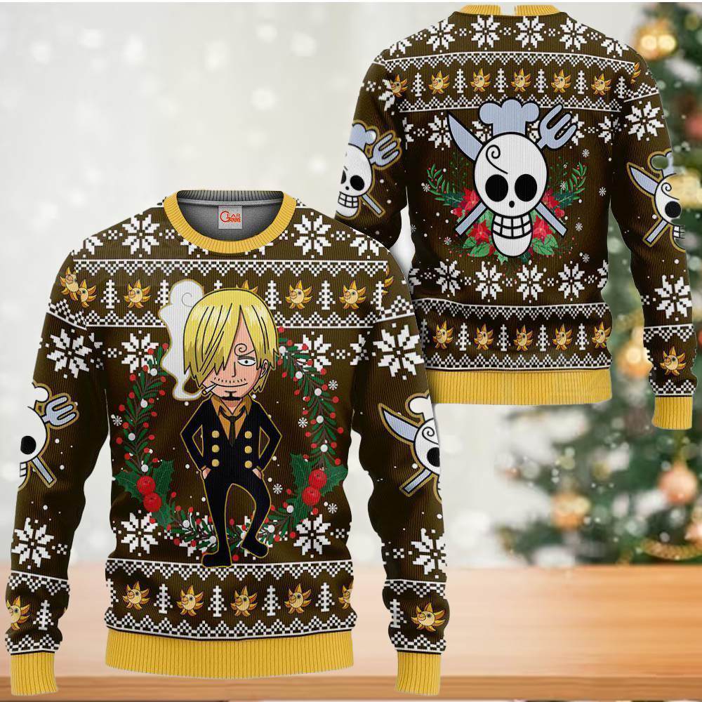 One Piece Straw Hat Pirates Team Ugly Christmas Sweater Xmas Gift