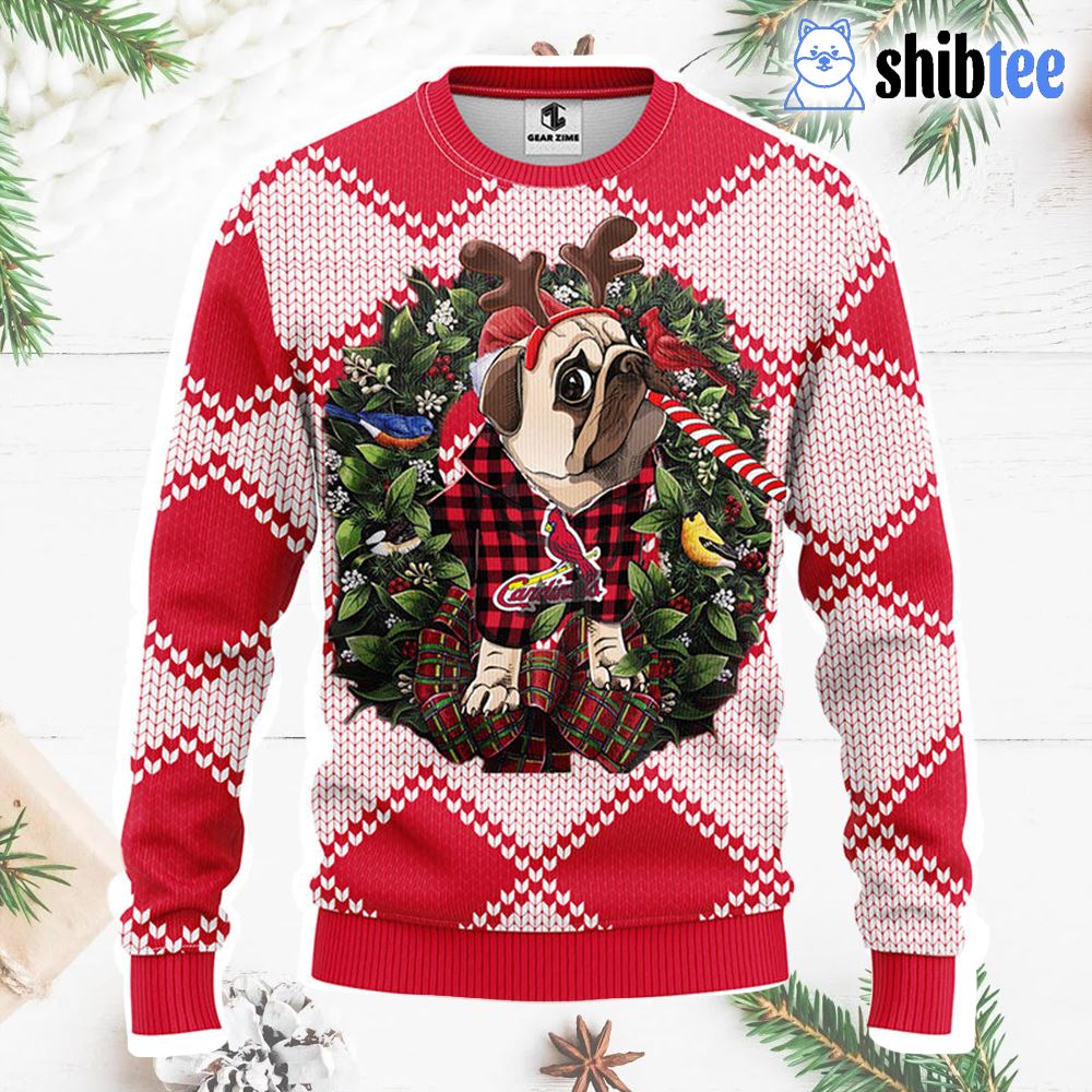 St Louis Cardinals Pub Dog Christmas Ugly Sweater - Shibtee Clothing