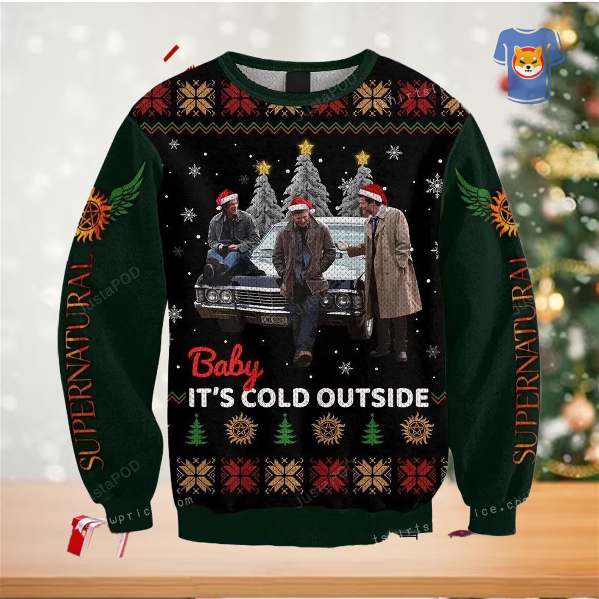 Supernatural Baby It Is Cold Outside Ugly Christmas Sweater Christmas Party 