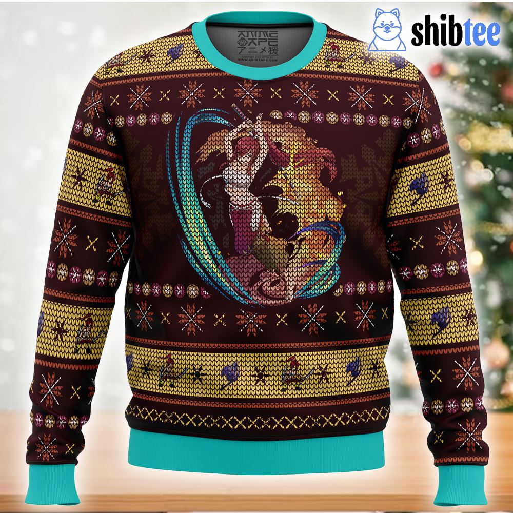 Fairy Tail Elf Anime Christmas Snowflakes Pattern 2023 Holiday Gift Ugly  Sweater - Binteez