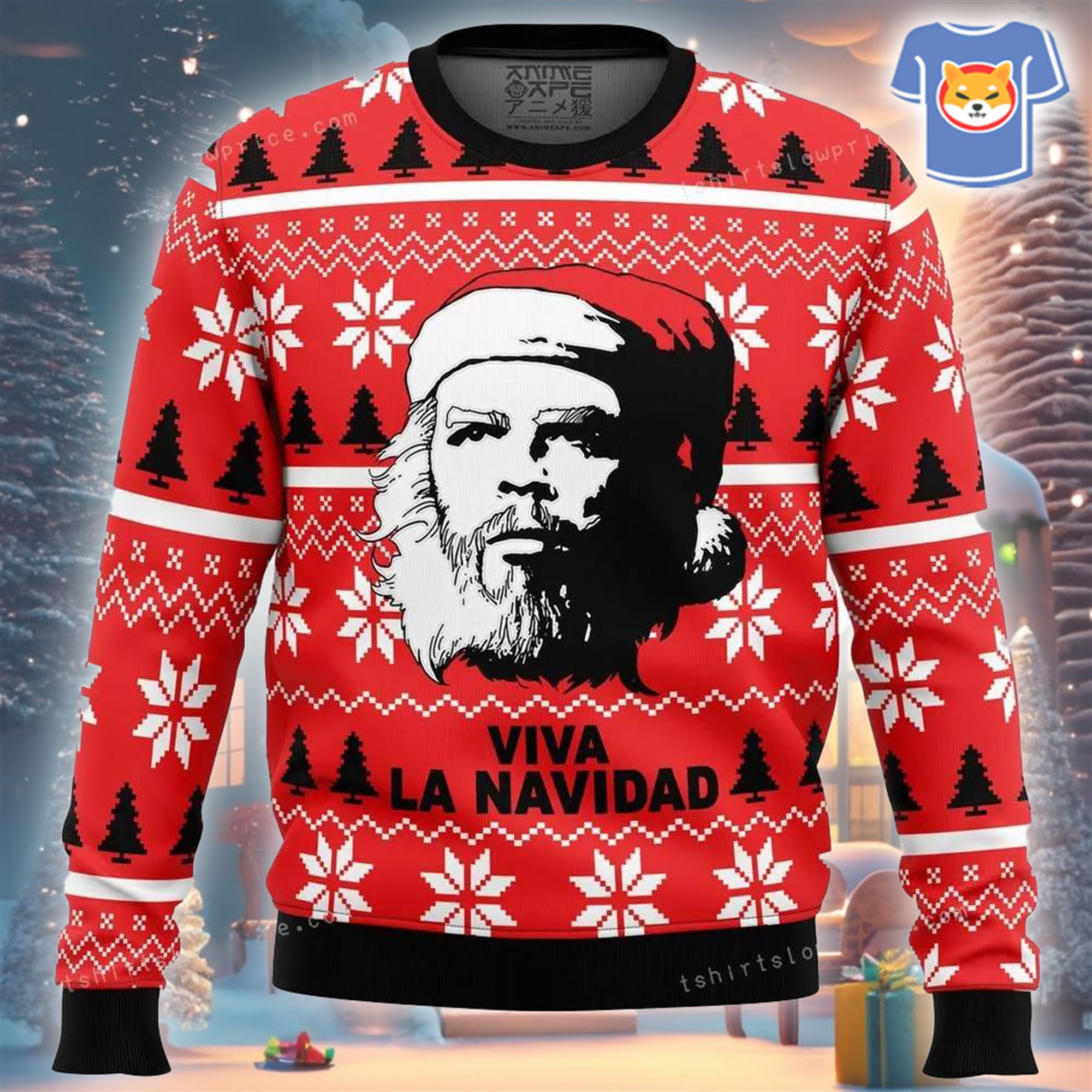 Viva La Navidad Che Guevara Womens Ugly Sweater 