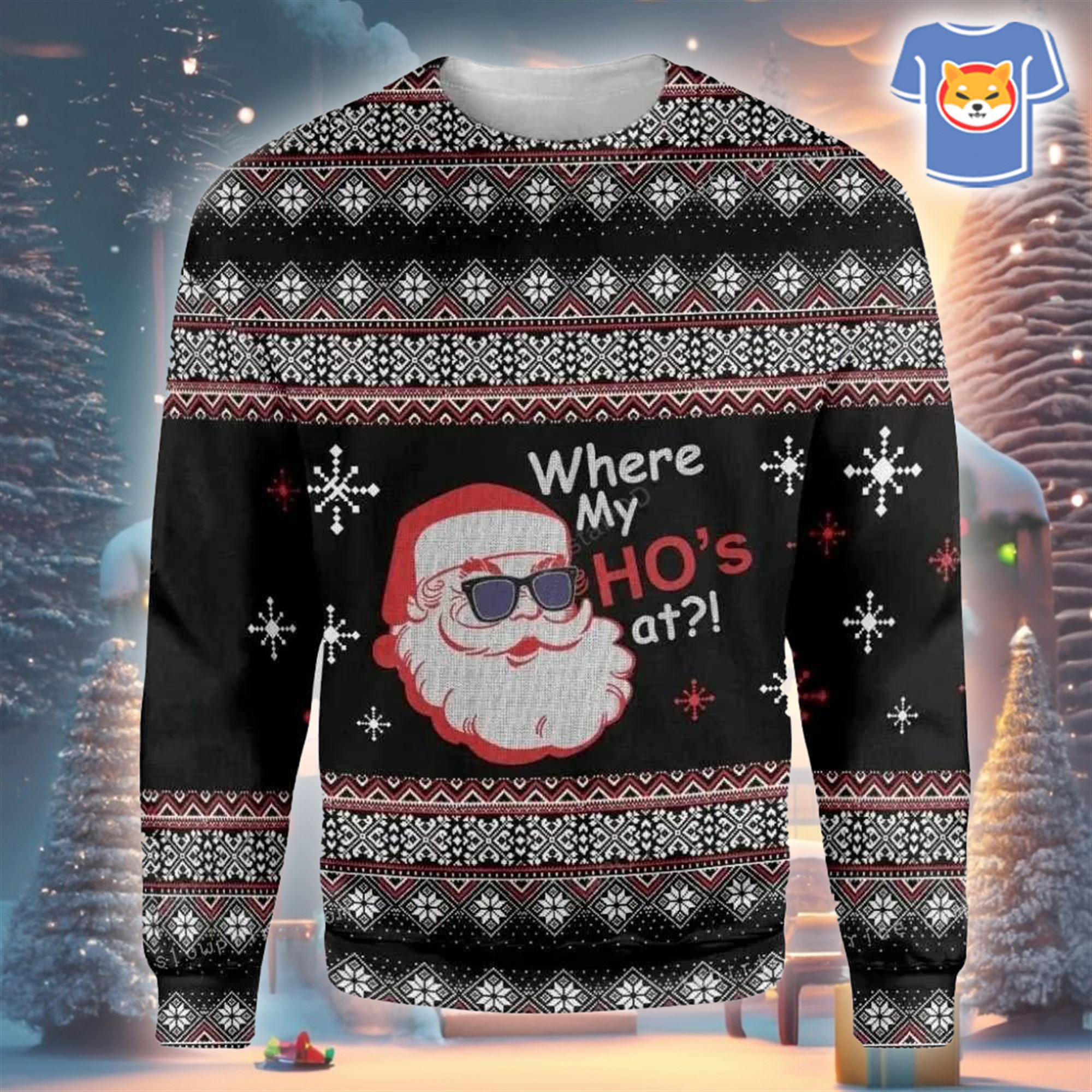 Where My Ho Is At Ugly Christmas Sweater 