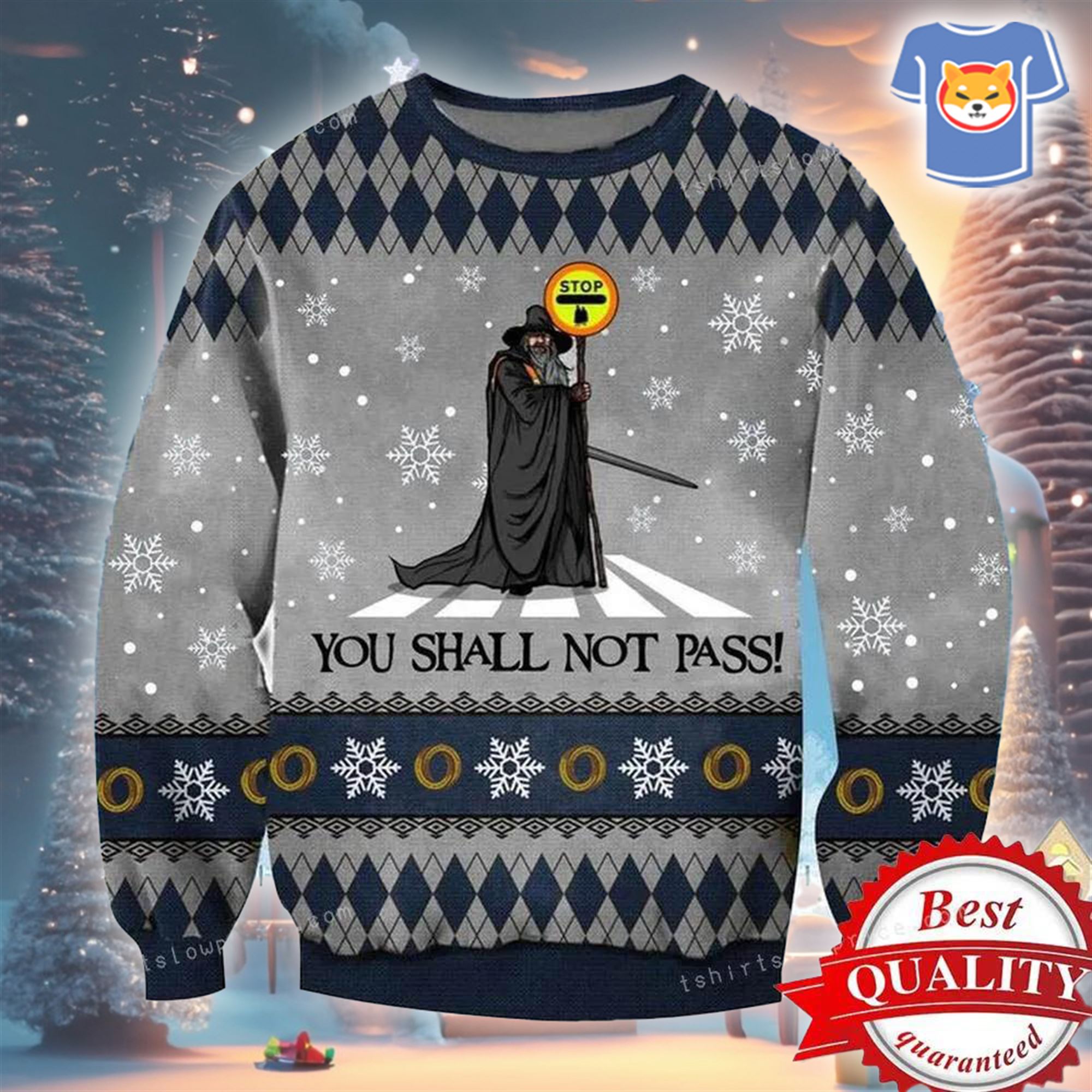 You Shall Not Pass Gandalf Ugly Sweater Christmas Party 