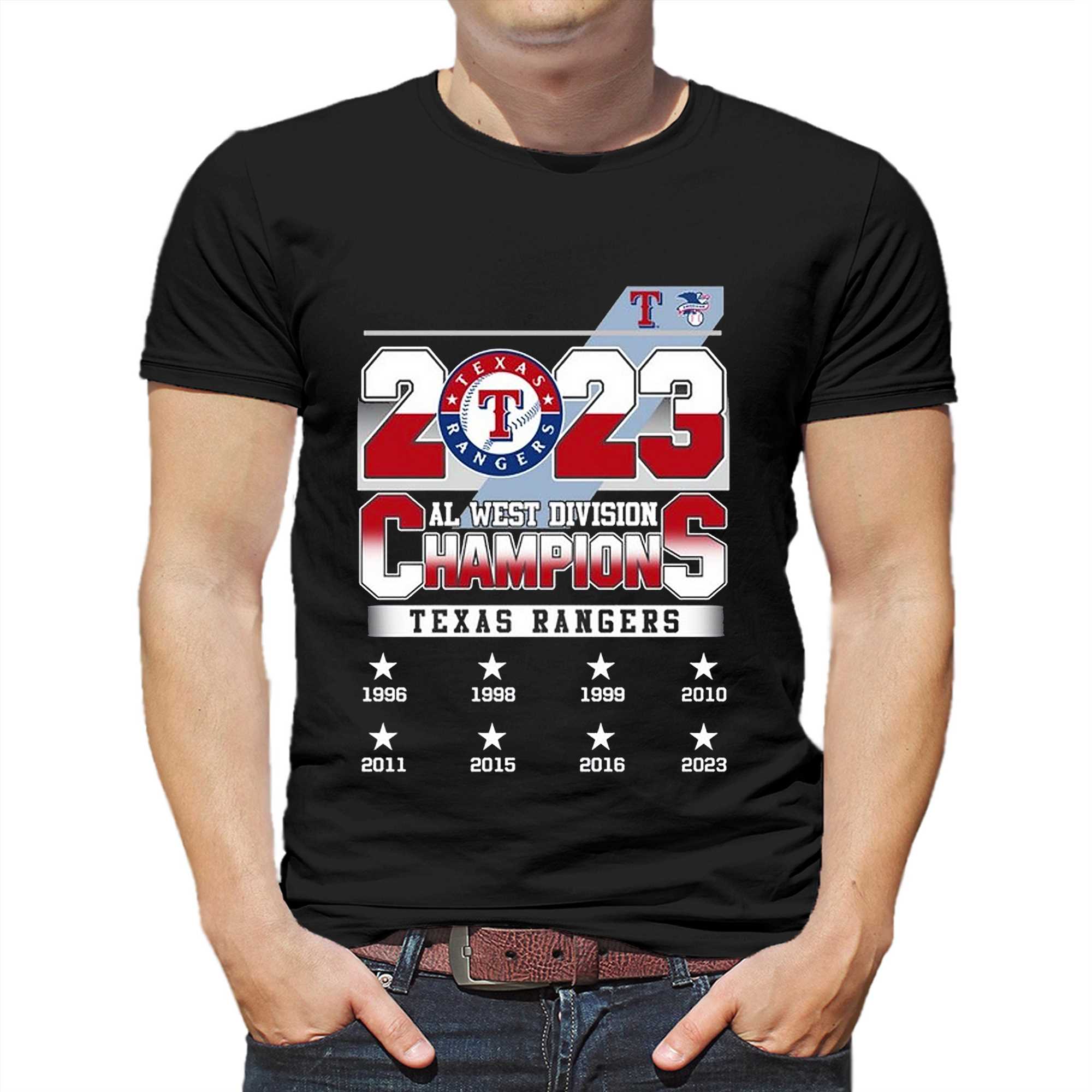 Texas Rangers 2023 al west division champions shirt, hoodie