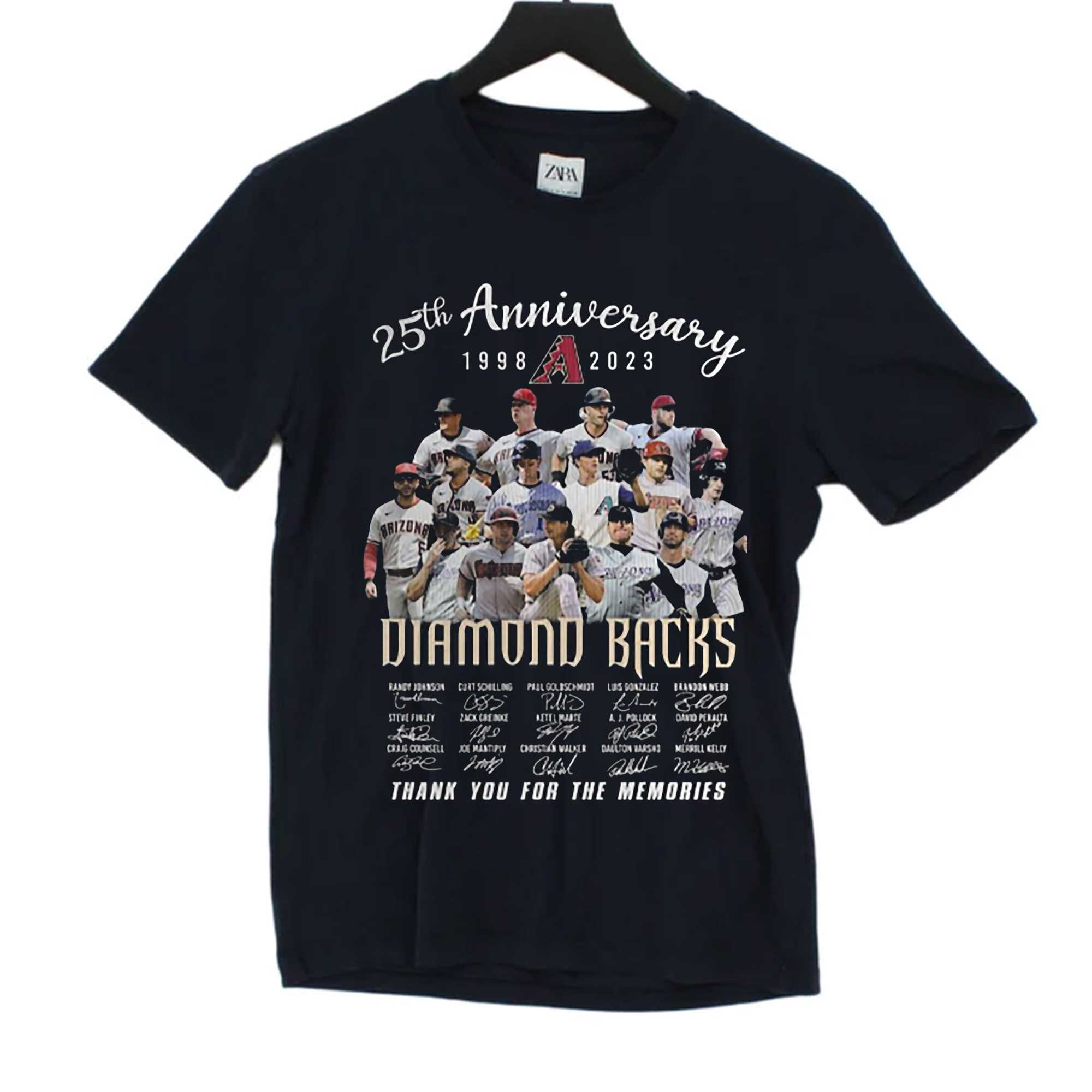 25th Anniversary 1998 - 2023 Arizona Diamondbacks Thank You For The  Memories Shirt - Peanutstee