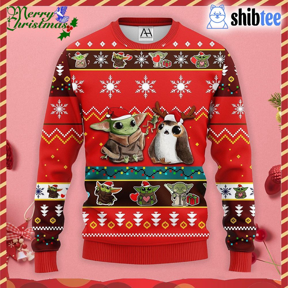 Baby yoda 2025 christmas sweater kids