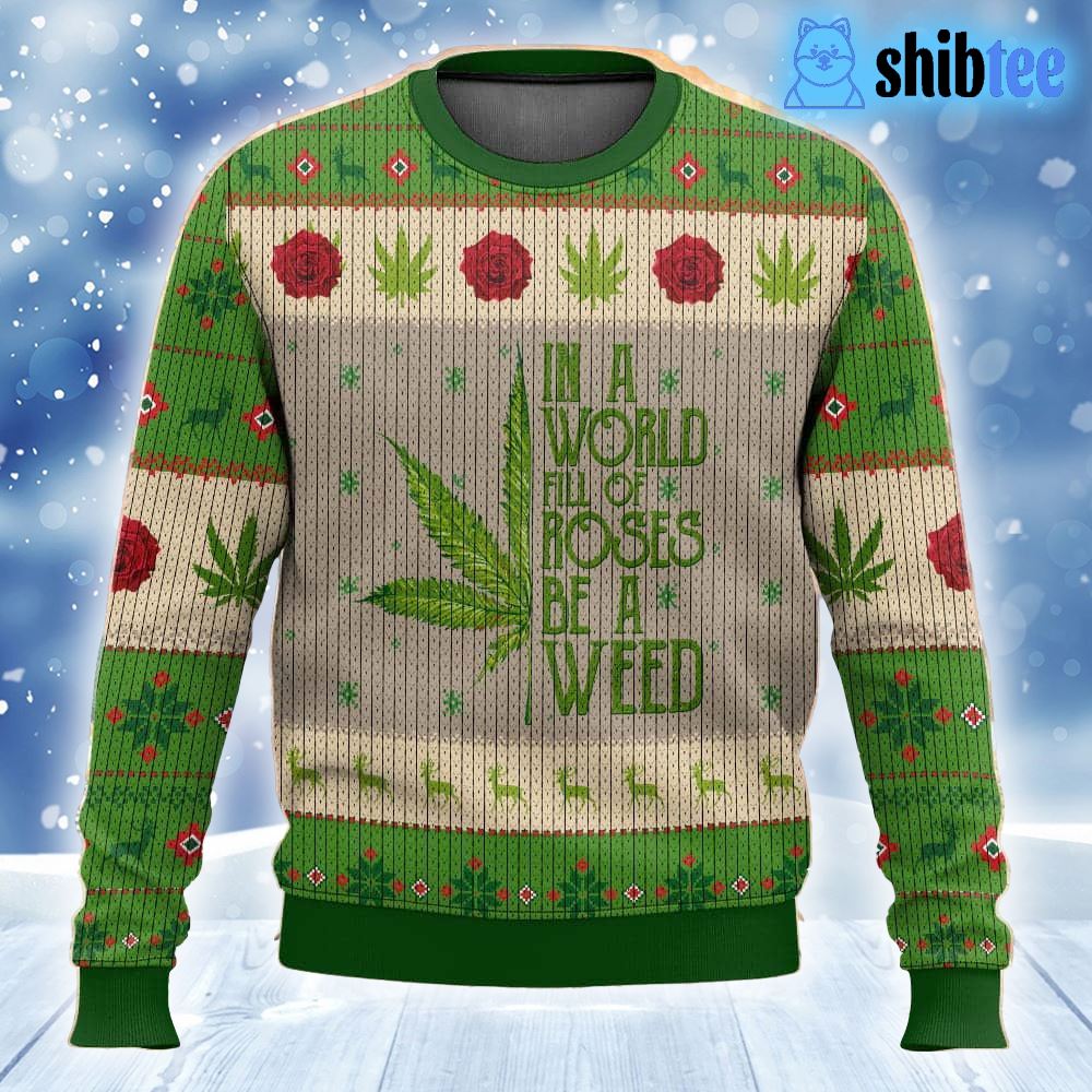 Pot leaf sale christmas sweater