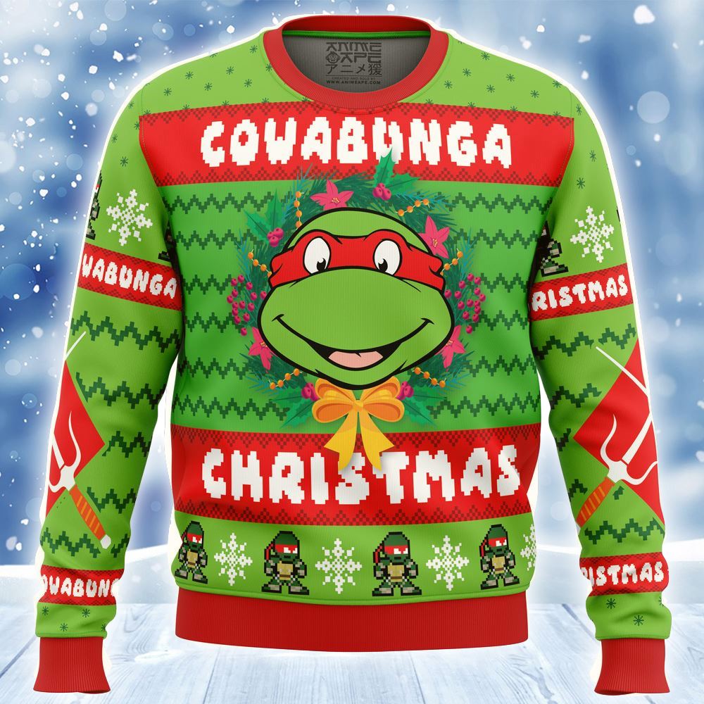 Teenage Mutant Ninja Turtles Men's Ugly Christmas Sweater Sweatshirt Green