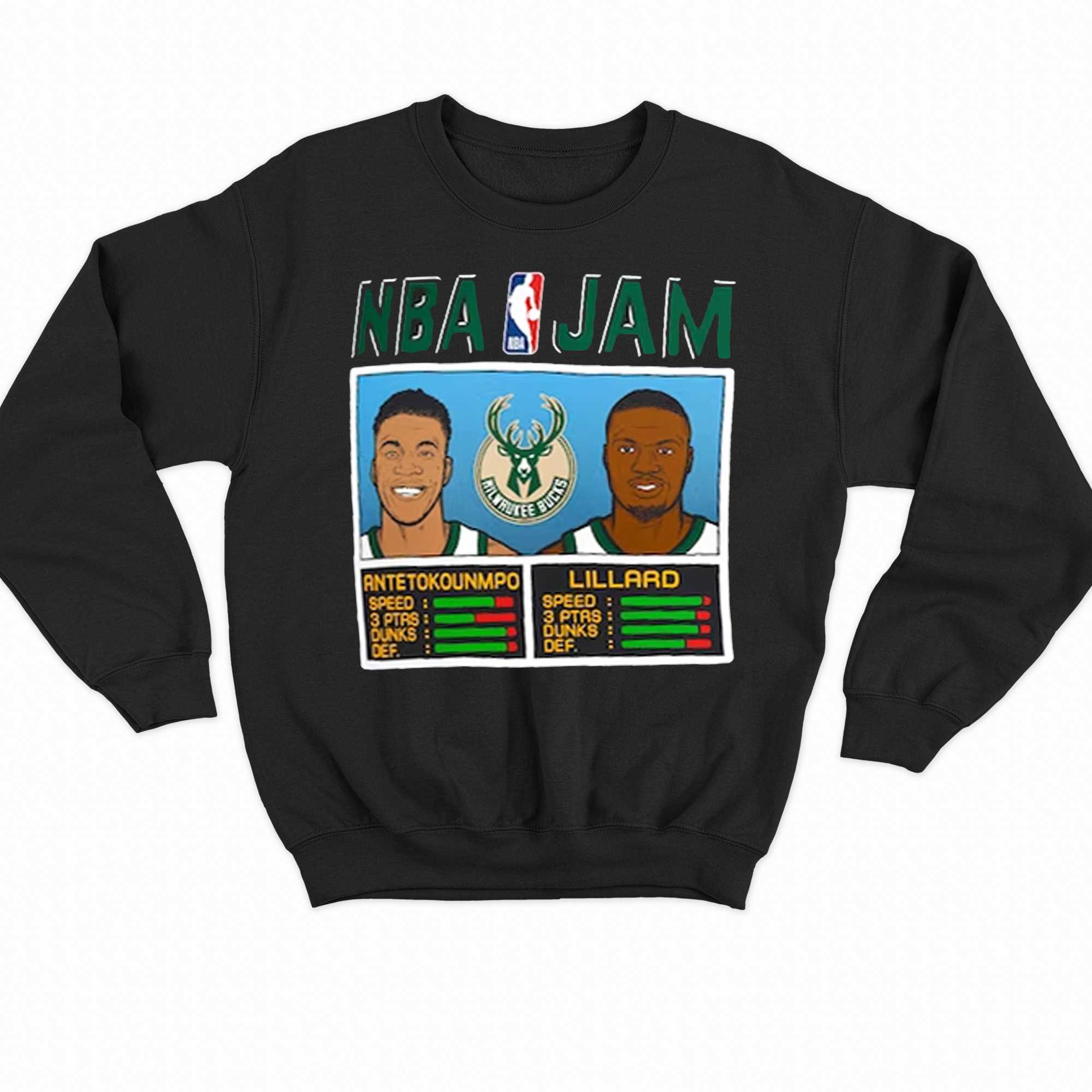 Damian Lillard Giannis Antetokounmpo Milwaukee Bucks Homage Nba Jam T-shirt  - Shibtee Clothing