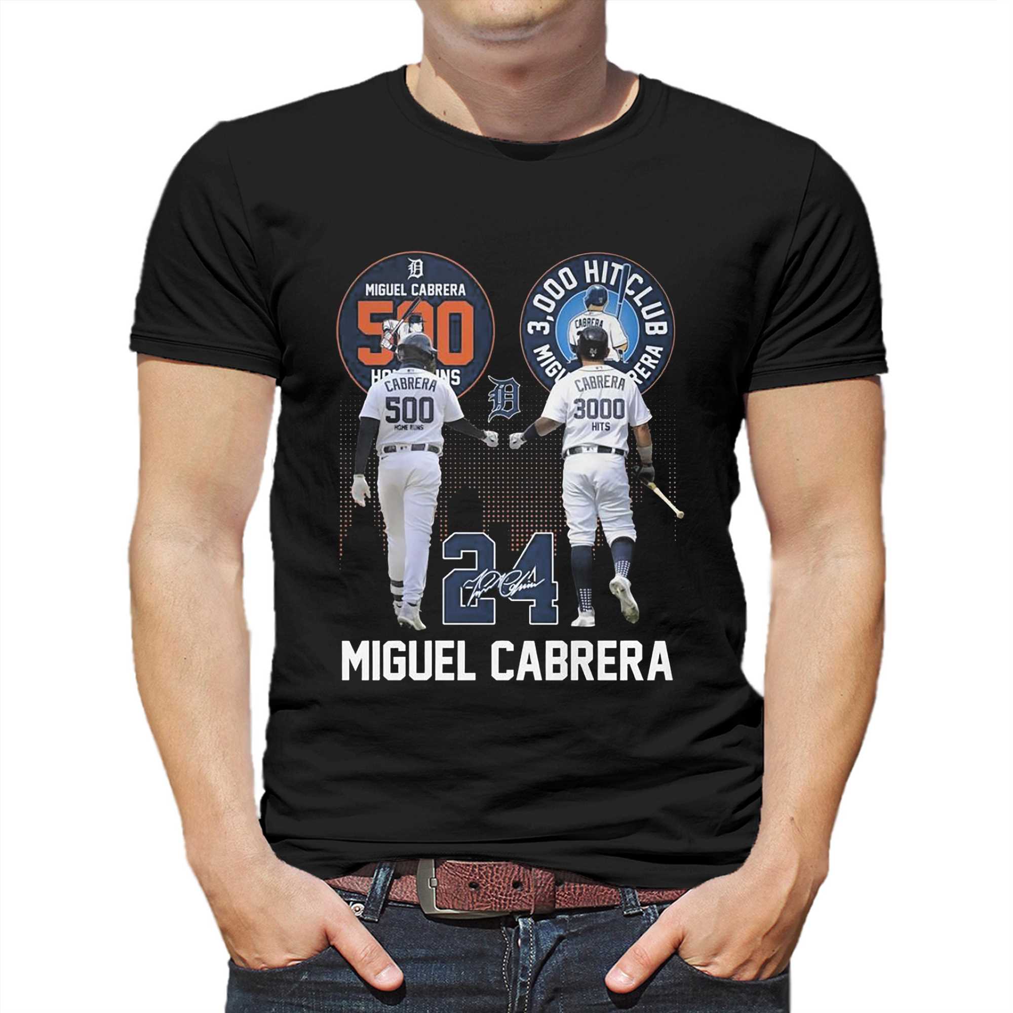 Miguel Cabrera 500 Home Runs 3000 Hits Club Baseball shirt - teejeep