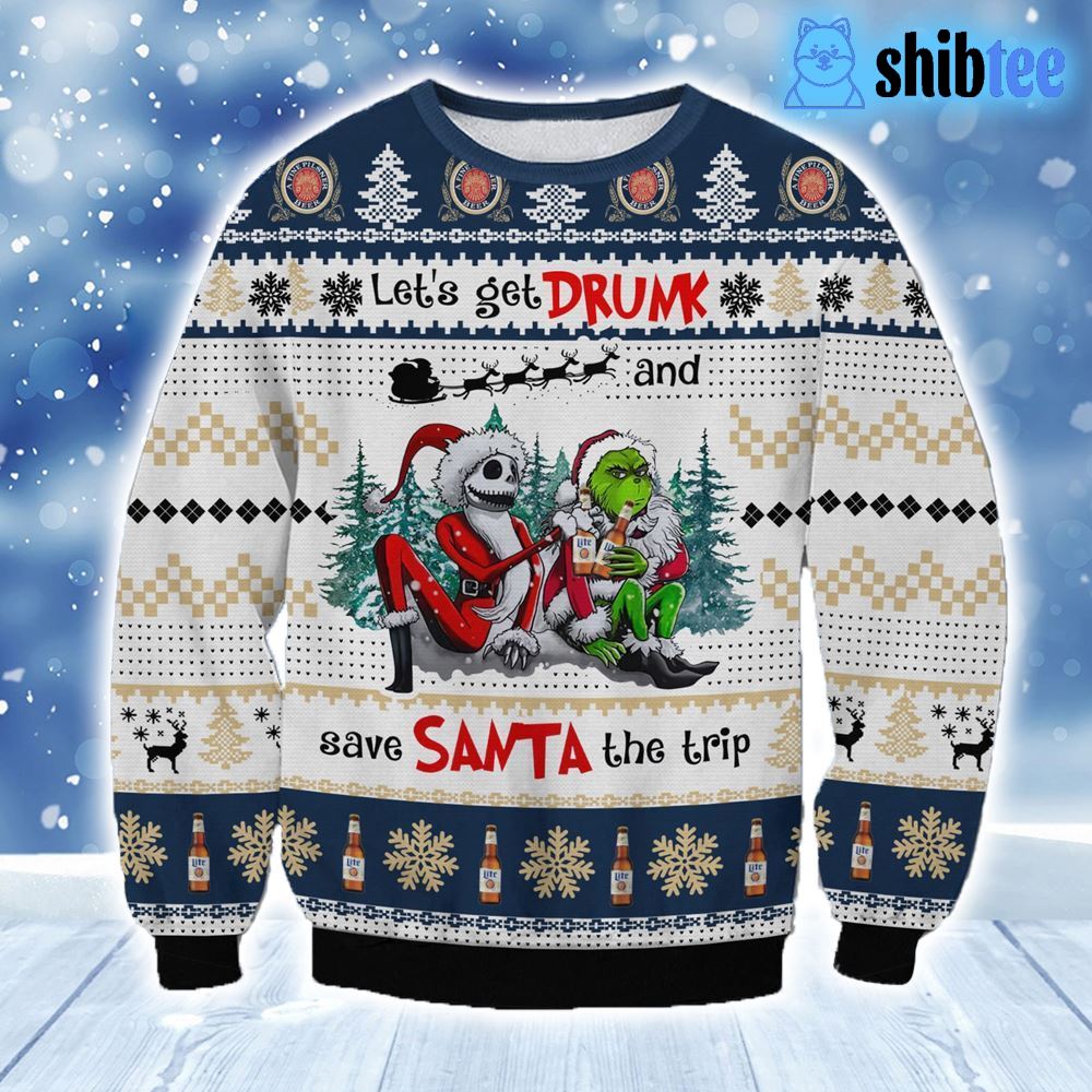 Miller Lite Beer Ugly Christmas Sweater For Men Women - Limotees