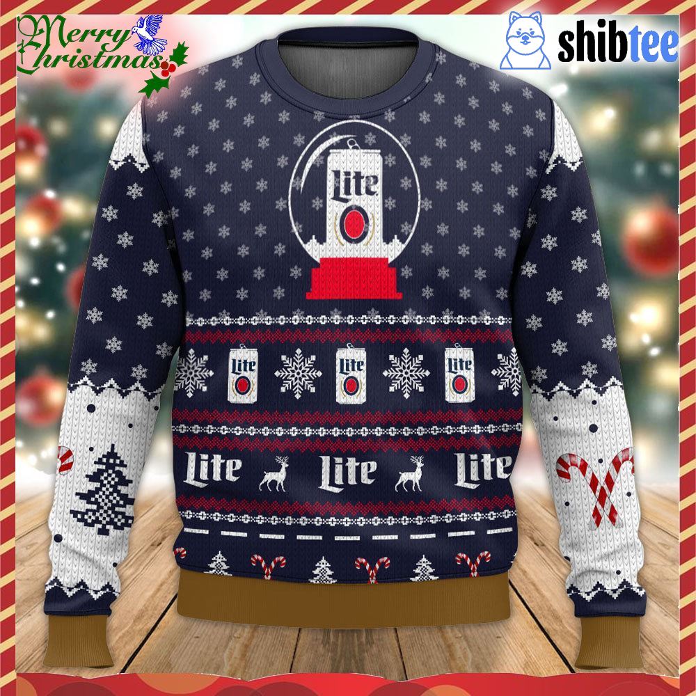 Miller Lite Mario Ugly Christmas Sweater Shibtee Clothing