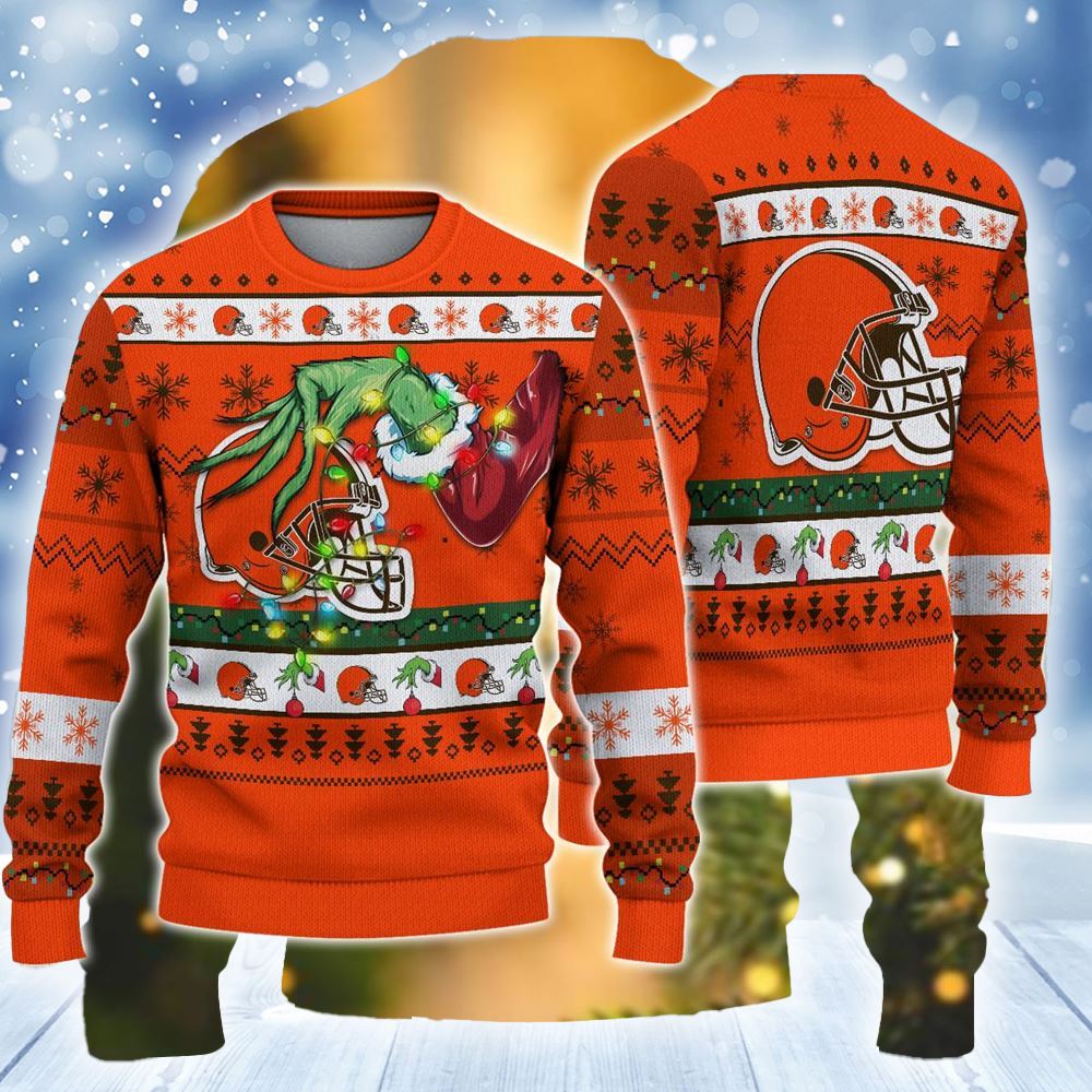 NFL Logo Ugly Christmas Sweater - Cleveland Browns Gifts For Him - NFL Ugly  Christmas Sweaters