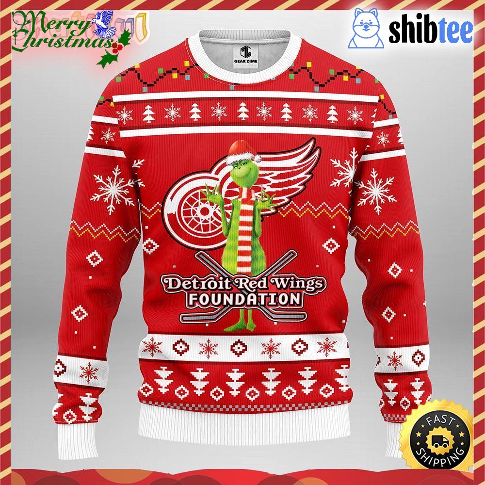 NHL Detroit Red Wings Grinch And Scooby-Doo Funny Christmas Gift Ugly  Christmas Sweater - Freedomdesign