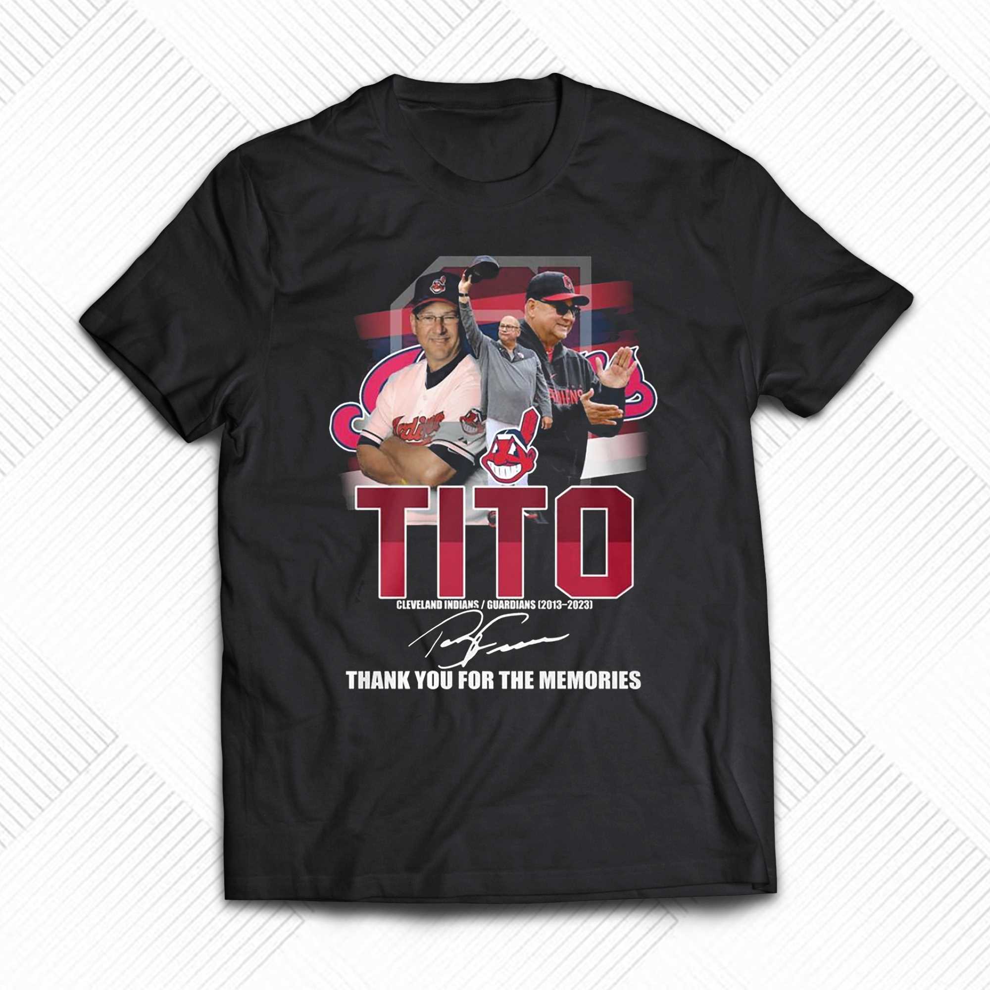 Tito Cleveland Indians Guardians 2013 – 2023 Thank You For The Memories T- shirt - Shibtee Clothing