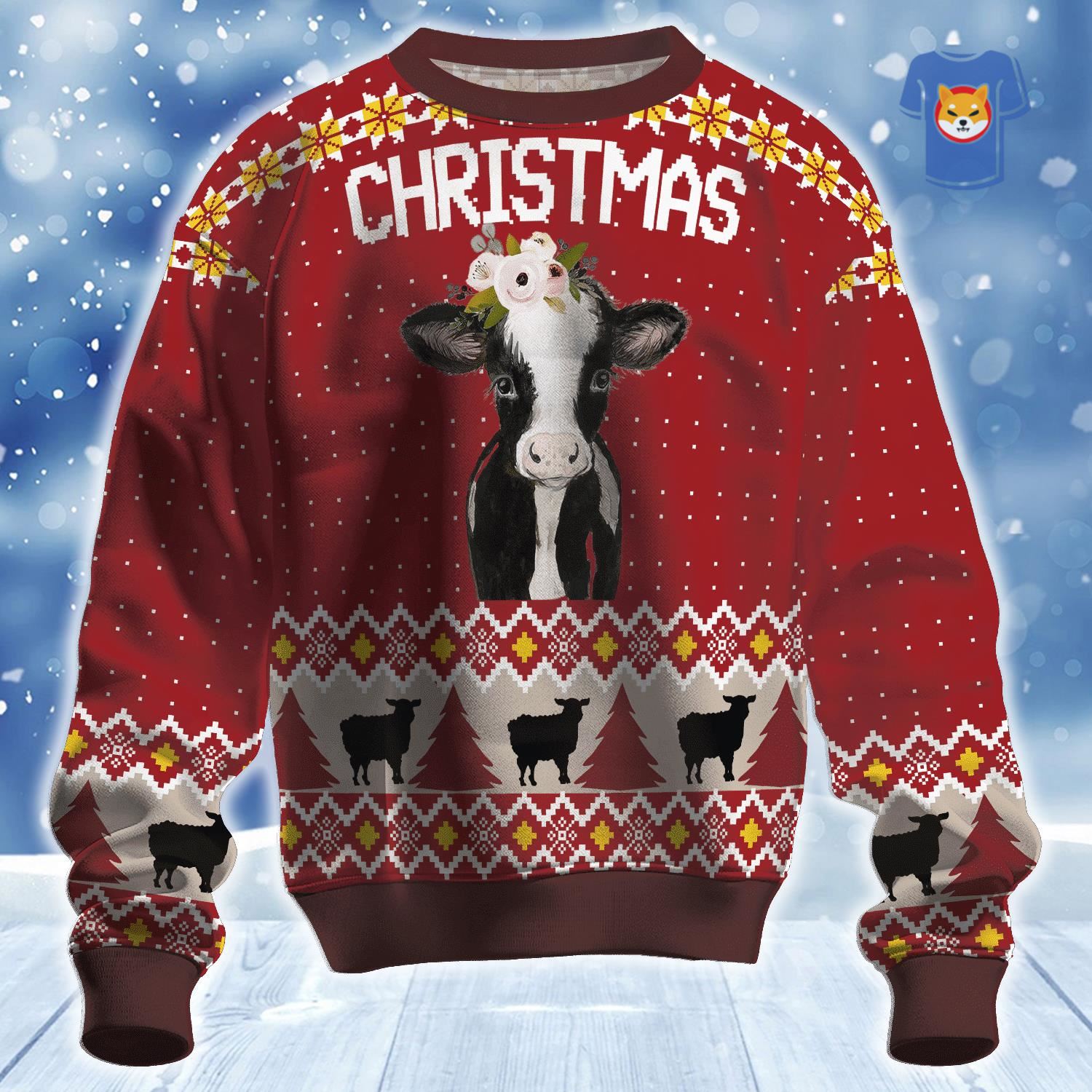 Cow Christmas Ugly Christmas Sweater 
