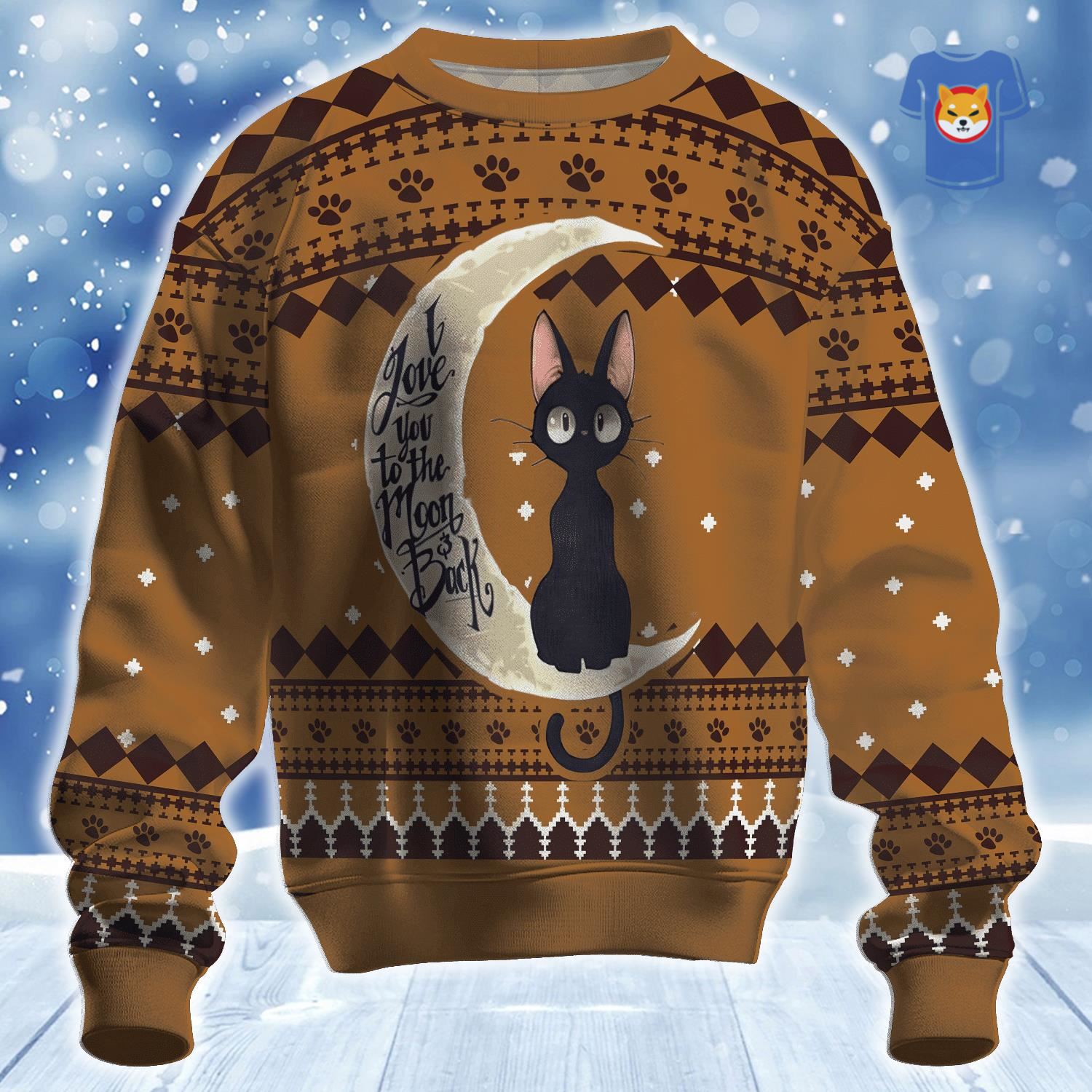 I Love You To The Moon Back Ugly Christmas Sweater 