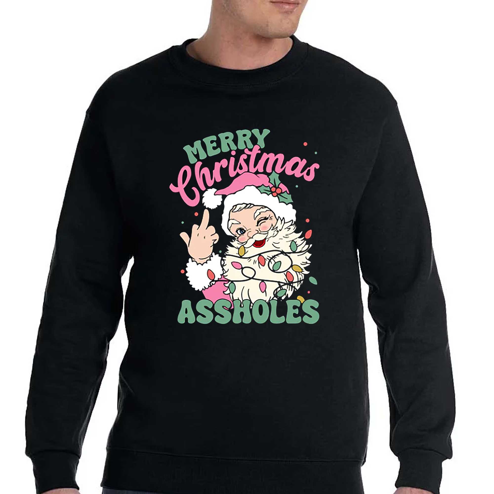 Merry Christmas Assholes Funny T-shirt 