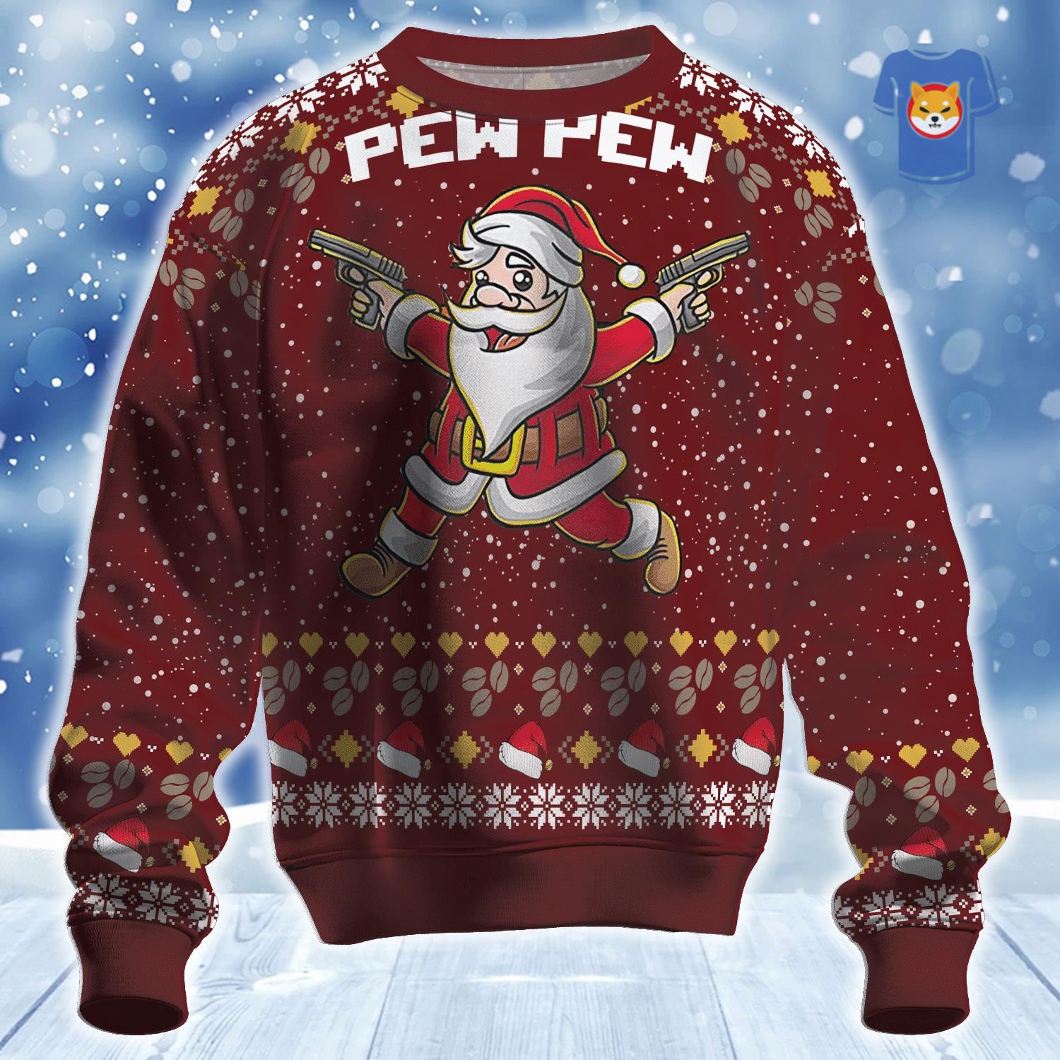Pew Pew Ugly Christmas Sweater 