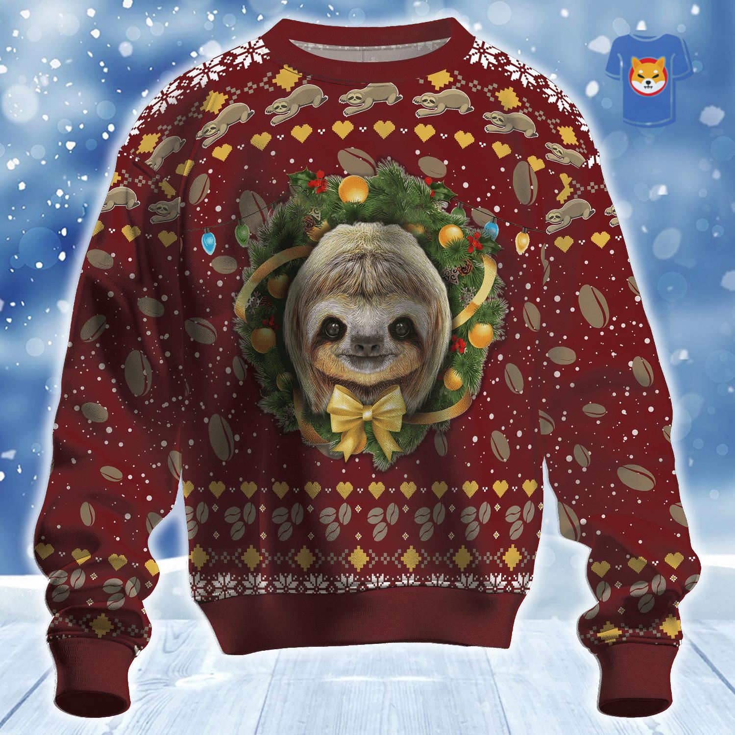 Sloth Christmas Ugly Christmas Sweater 