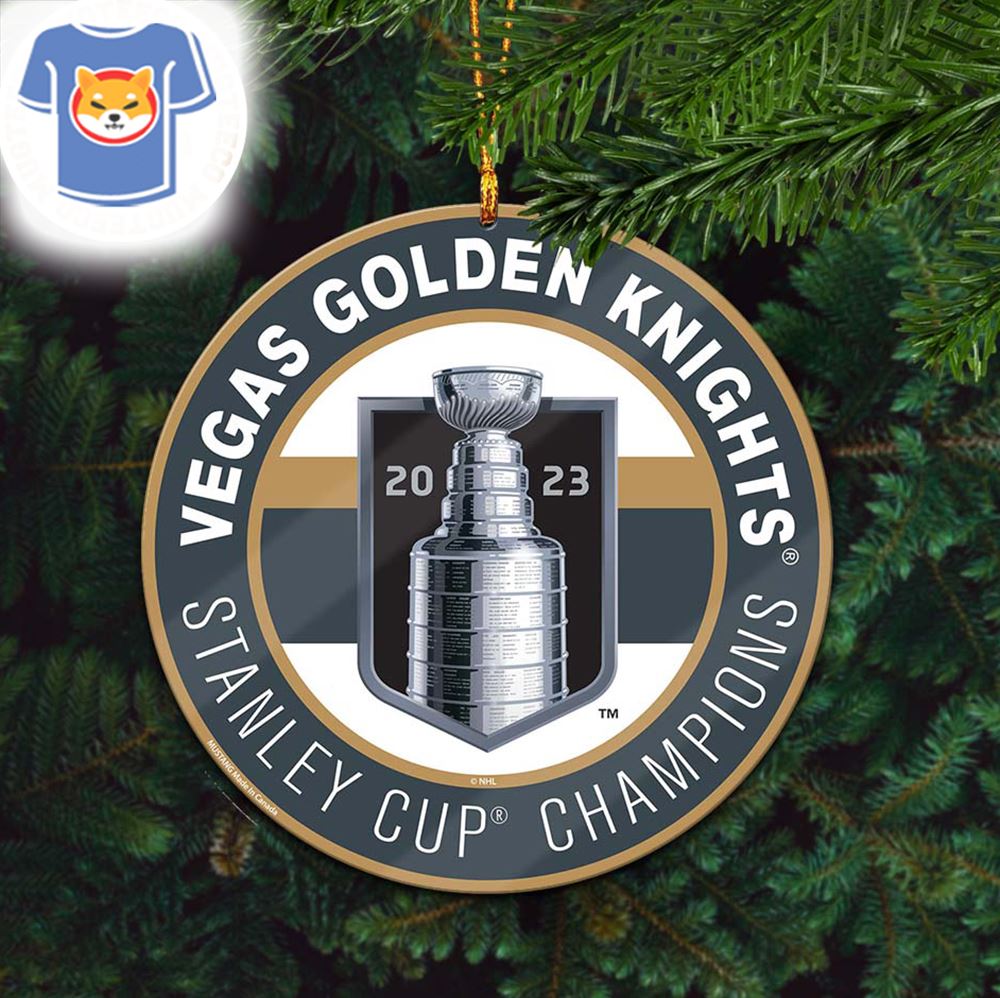 Vegas Golden Knights Stanley Cup Champions 2023 Custom Name Christmas Tree Decorations  Ornament - Shibtee Clothing