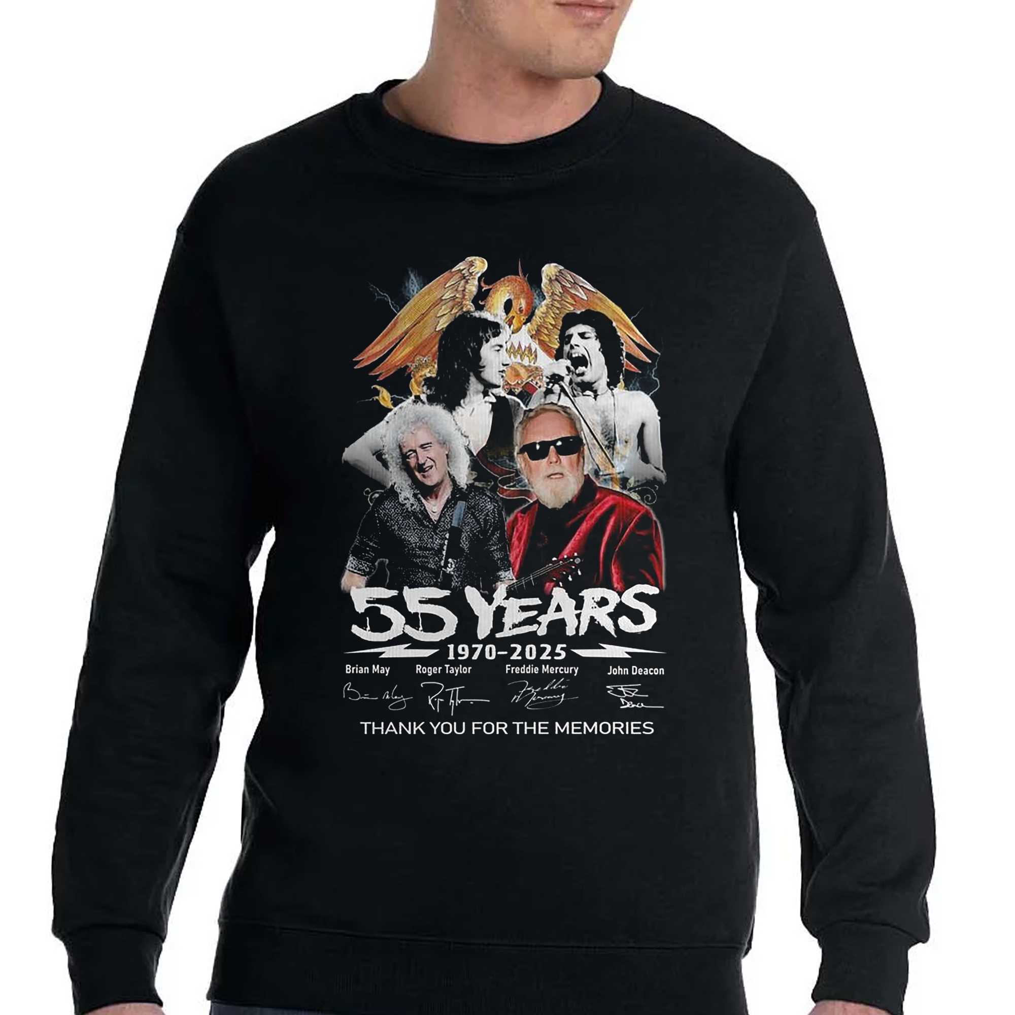 Queen Band 55 Years Of 19702025 Thank You For The Memories Shirt