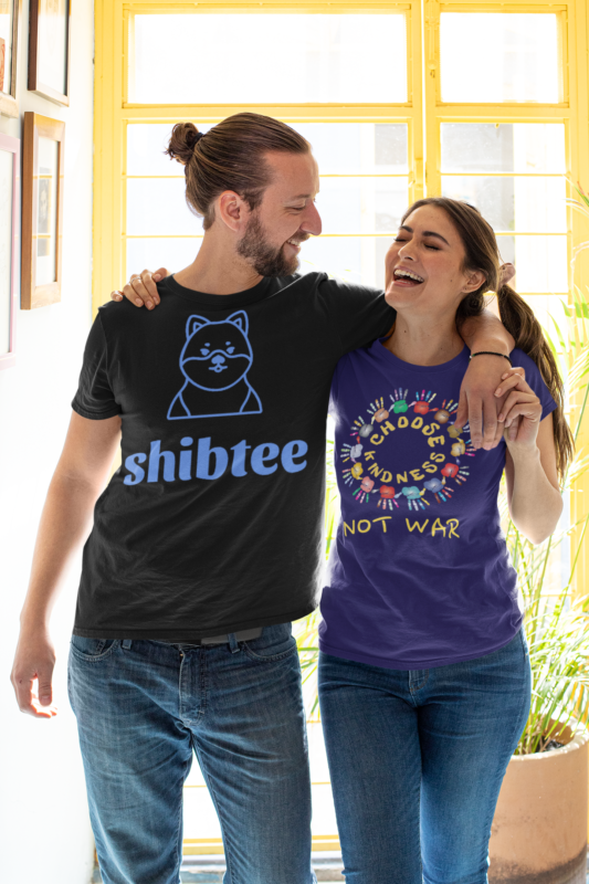 t shirt mockup of a happy couple posing at home m1109