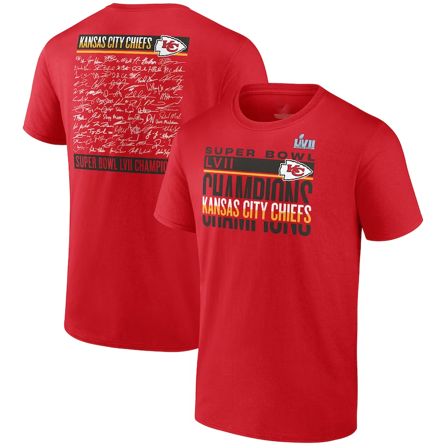 Kansas City Chiefs Fanatics Branded Super Bowl Lvii Champions Signature Roster T-shirt 