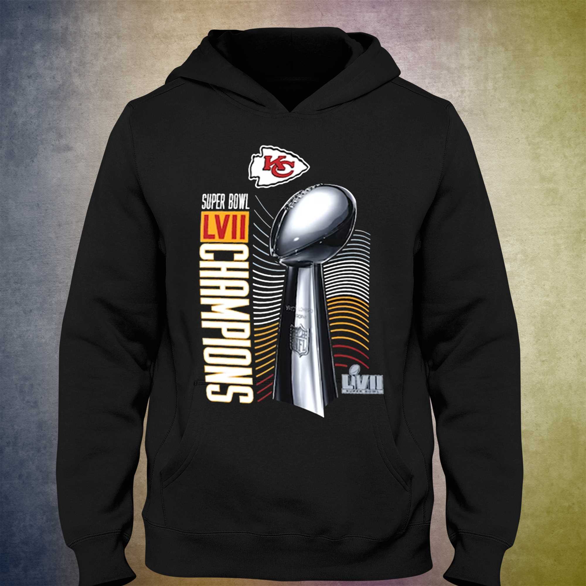 Youth Nike Heather Gray Kansas City Chiefs Super Bowl LVII Champions Parade Pullover Hoodie Size: Large