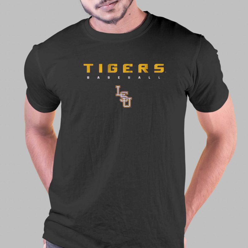 lsu baseball logo stack t shirt 1 1