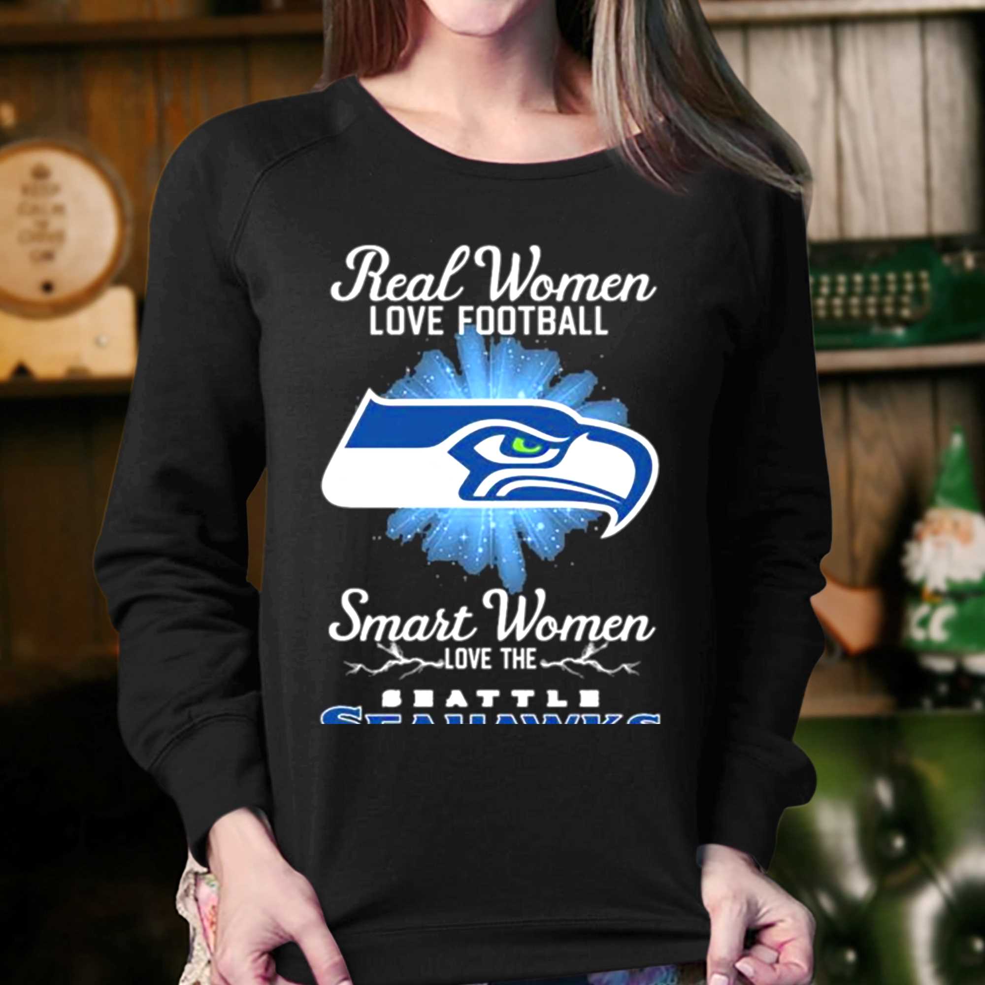 Real Women Love Football Smart Women Love The Seattle Seahawks 2023 Logo Shirt 
