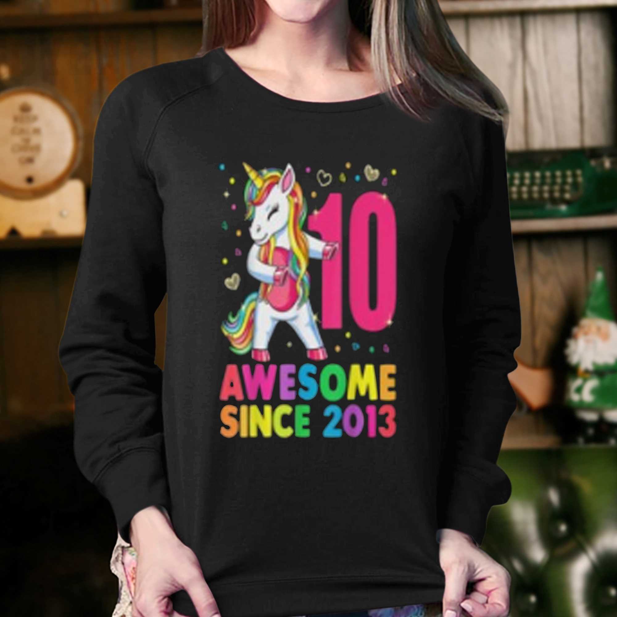 Unicorn 10 Awesome Since 2013 T-shirt 