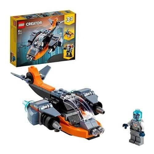 The LEGO Cyber Drone Building Set can be built in three different configurations.