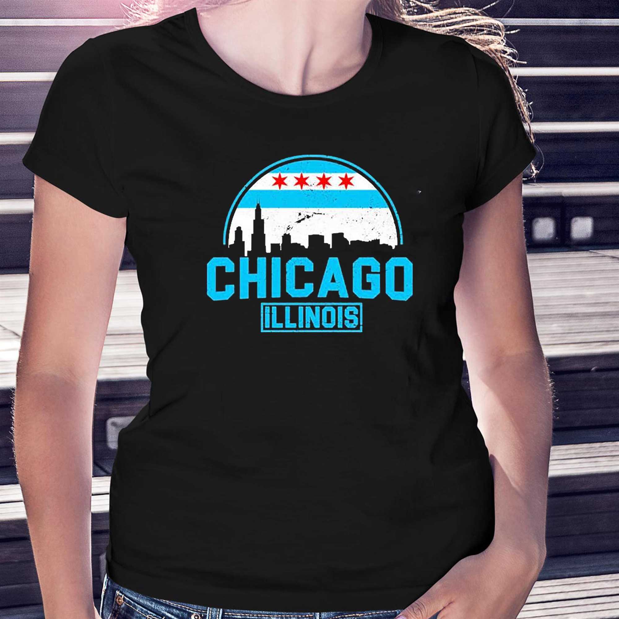 Distressed Chicago Flag Tee - Unisex