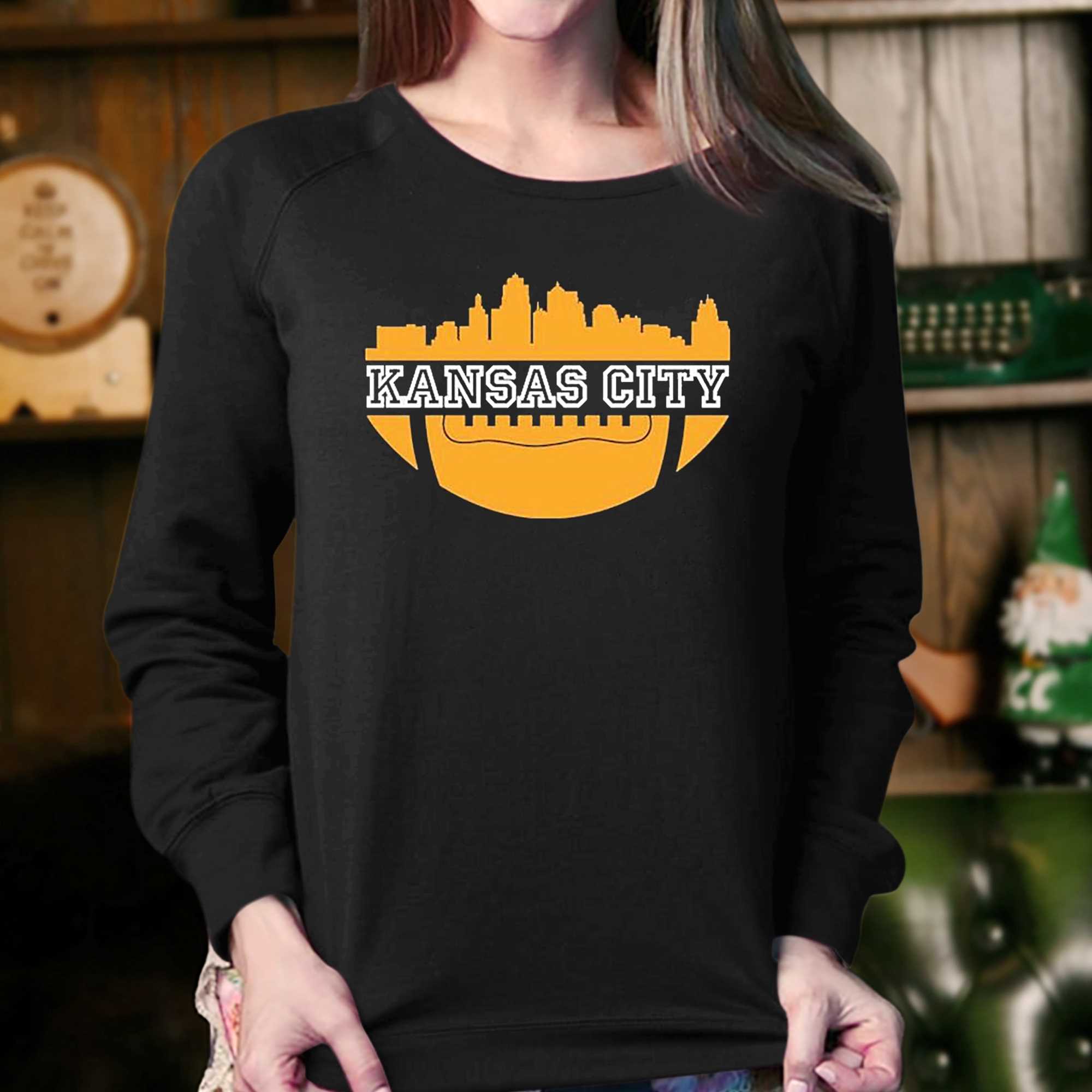 Kansas City Skyline Football Shirt - Shibtee Clothing