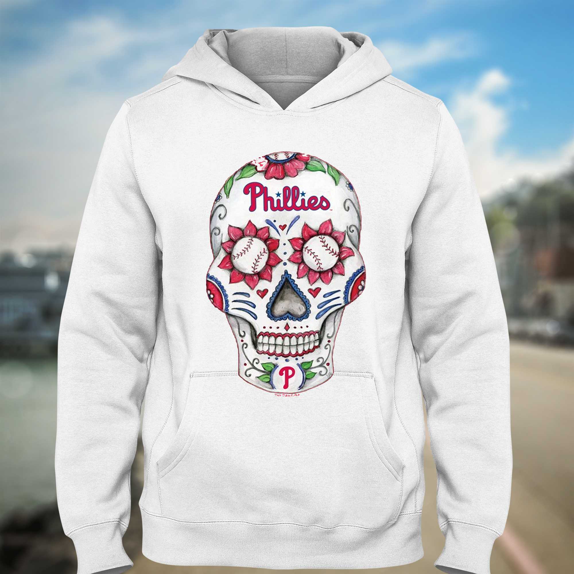 Philadelphia Phillies Sugar Skull Tee Shirt