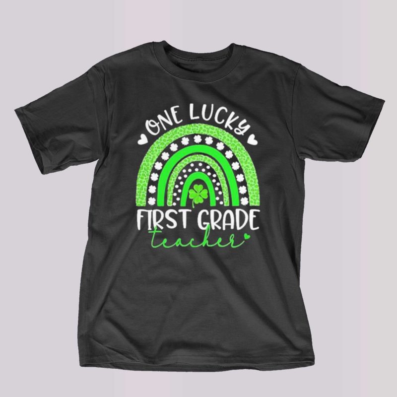 rainbow one lucky first grade teacher st patricks day shirt 1 1